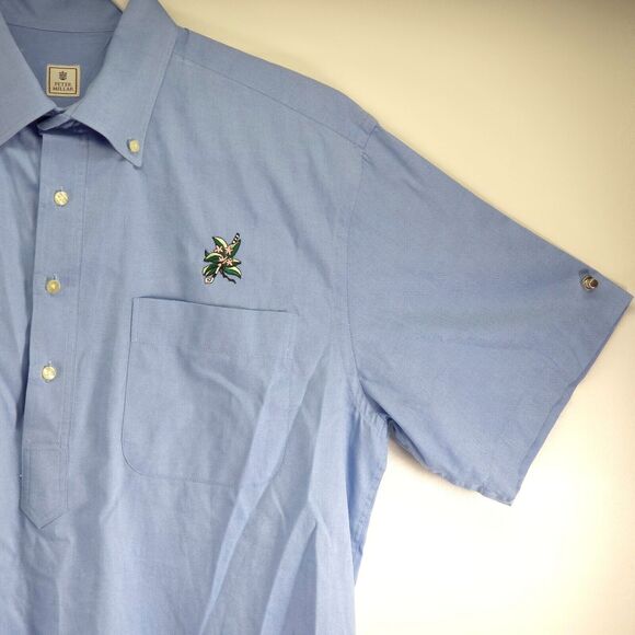 Peter Millar Med US Steel Button Down Comfort Polo Shirt Blue Country Club Golf - Picture 7 of 13